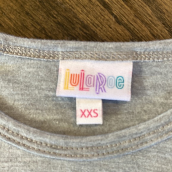 Lularoe Randy T Shirt 3/4 Sleeve Extra Extra Small XXS New NWT Gray Green - Picture 4 of 8